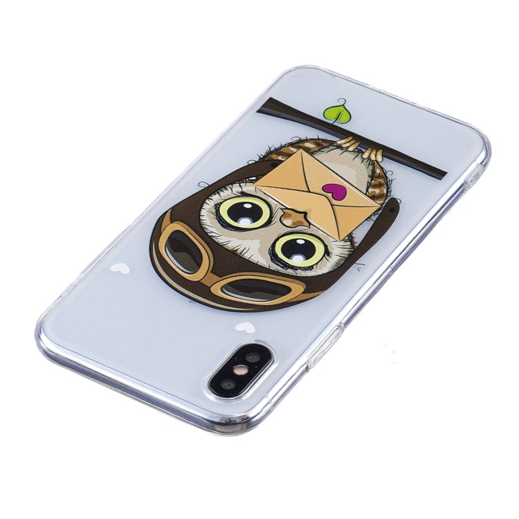 Pattern Printing Soft TPU Case Cover for iPhone X - Cute Owl-4