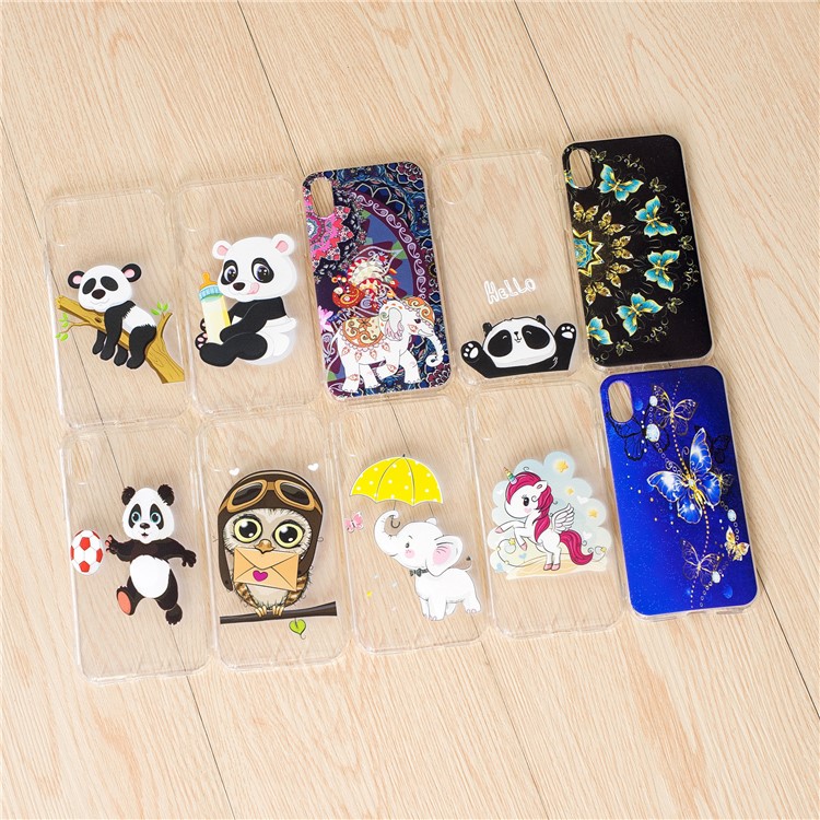 Pattern Printing Soft TPU Case Cover for iPhone X - Cute Owl-9
