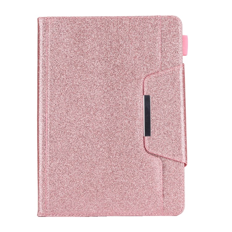 Glitter Powder PU Leather Card Slots Stand Smart Case for iPad 9.7 (2018)/9.7 (2017)/Pro 9.7/iPad Air 2/Air - Rose Gold-2