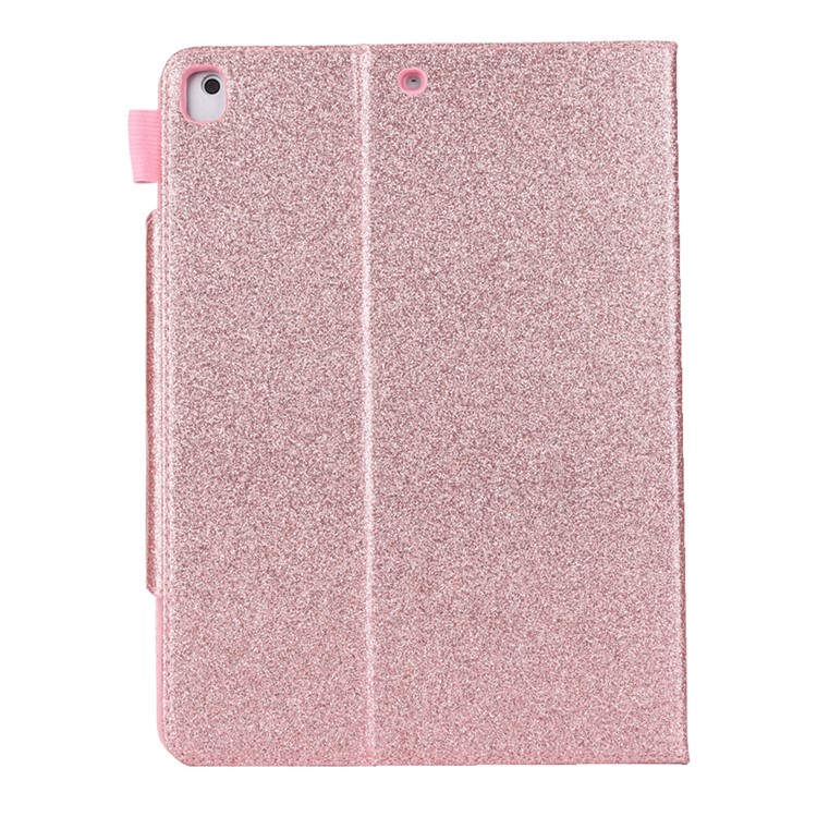 Glitter Powder PU Leather Card Slots Stand Smart Case for iPad 9.7 (2018)/9.7 (2017)/Pro 9.7/iPad Air 2/Air - Rose Gold-4