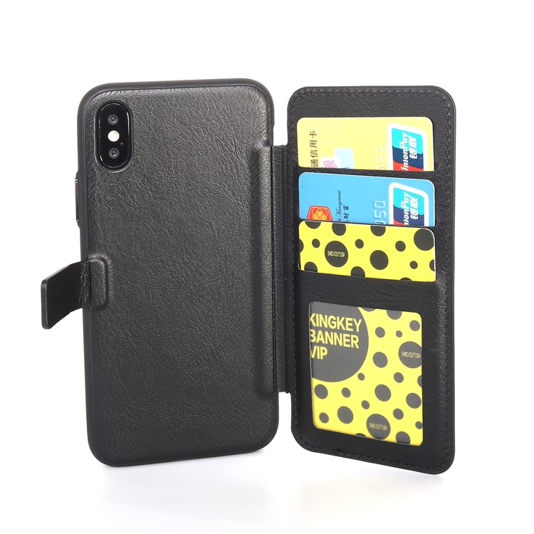 

MUSUBO PU Leather TPU Protector Case with Card Slots for iPhone X/10 5.8 inch - Black