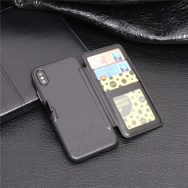 MUSUBO PU Leather TPU Protector Case with Card Slots for iPhone X/10 5.8 inch - Black-8