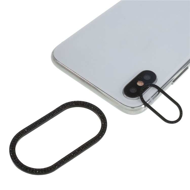 

Diamond Rear Camera Metal Lens Protector for iPhone X (Ten) - Black