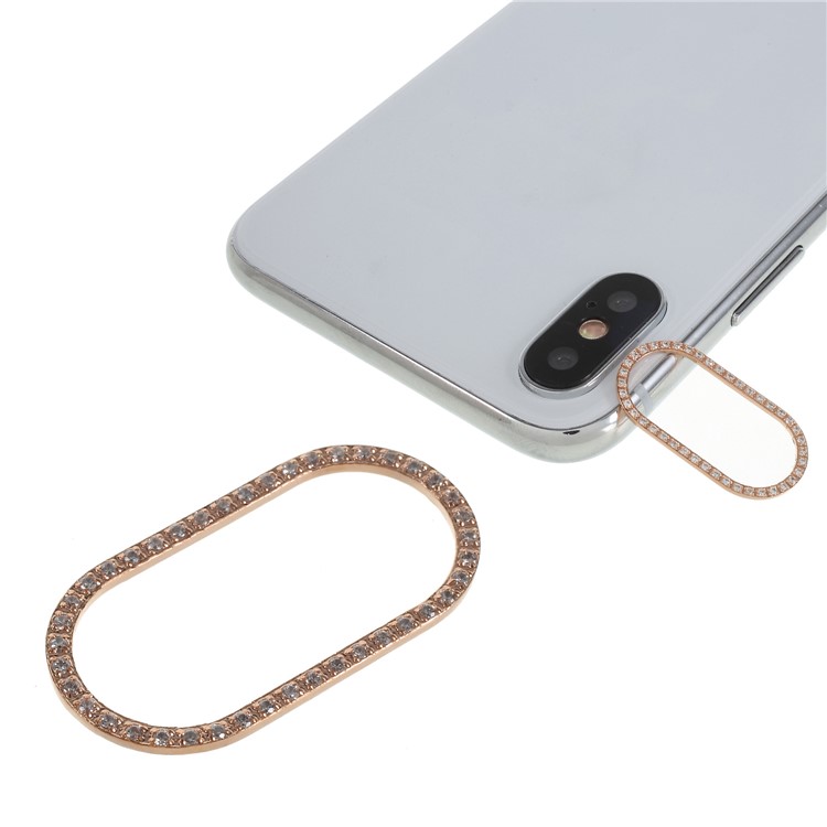 

Diamond Rear Camera Metal Lens Protector Ring for iPhone X (Ten) - Rose Gold
