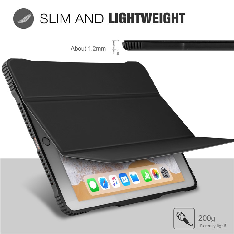Étui En Cuir PU Amovible Avec Plume Pour Ipad 9,7 Pouces (2018) /9,7 Pouces (2017) / Pro 9,7 Pouces (2016) / Air 2 / Air - Noir-3