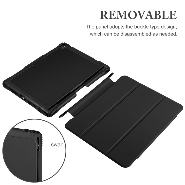 Étui En Cuir PU Amovible Avec Plume Pour Ipad 9,7 Pouces (2018) /9,7 Pouces (2017) / Pro 9,7 Pouces (2016) / Air 2 / Air - Noir-7