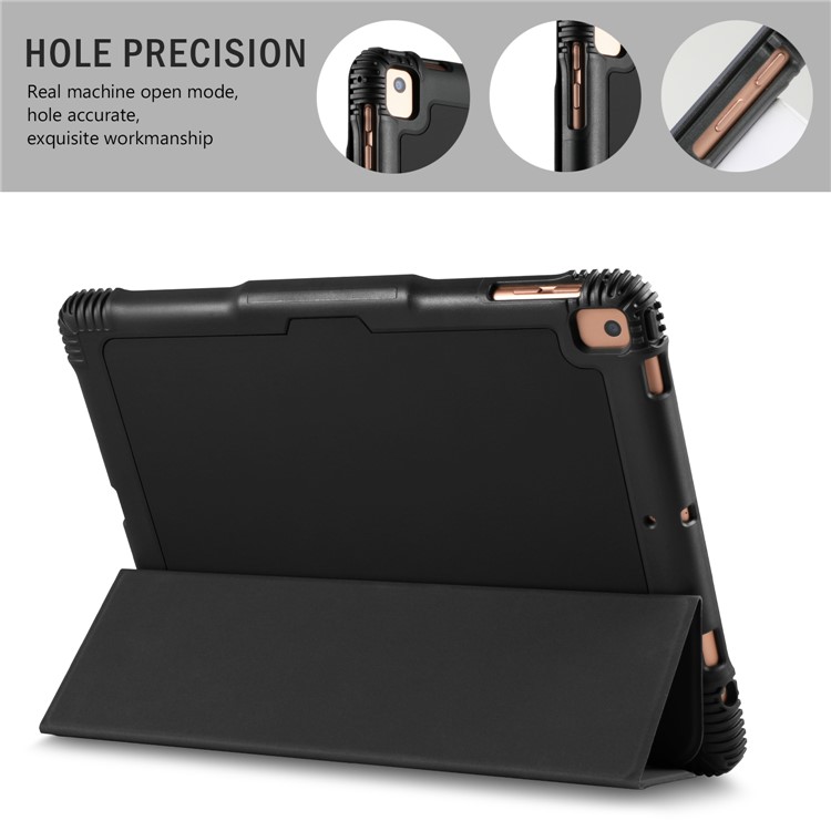 Étui En Cuir PU Amovible Avec Plume Pour Ipad 9,7 Pouces (2018) /9,7 Pouces (2017) / Pro 9,7 Pouces (2016) / Air 2 / Air - Noir-8