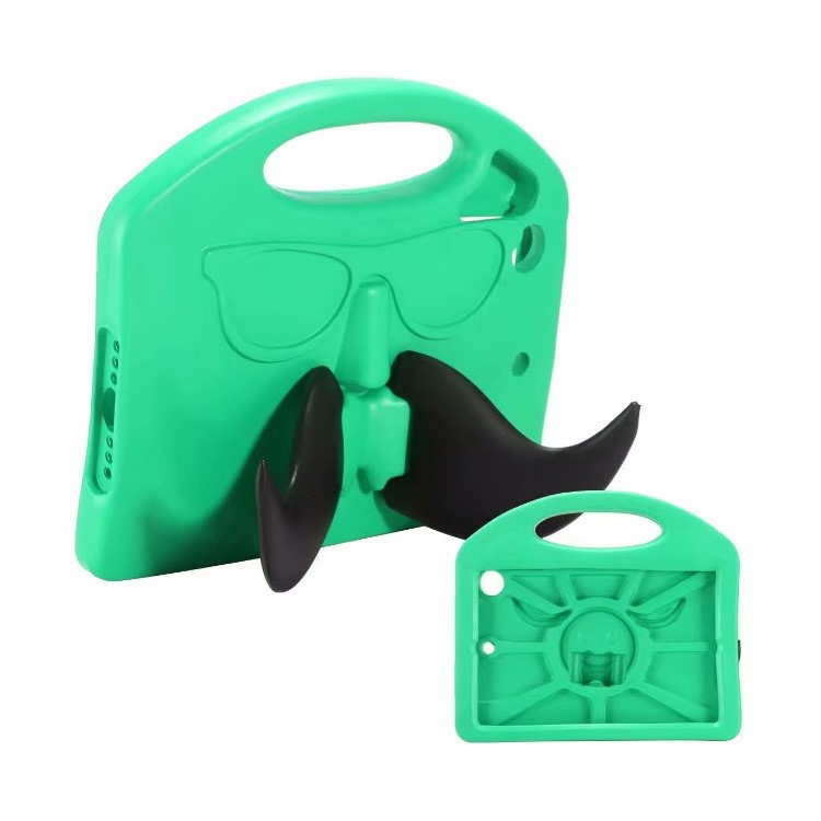 

Moustache Pattern Shockproof Kids Friendly EVA Shell Cover Case with Kickstand for iPad Mini 4/3/2/1 - Cyan