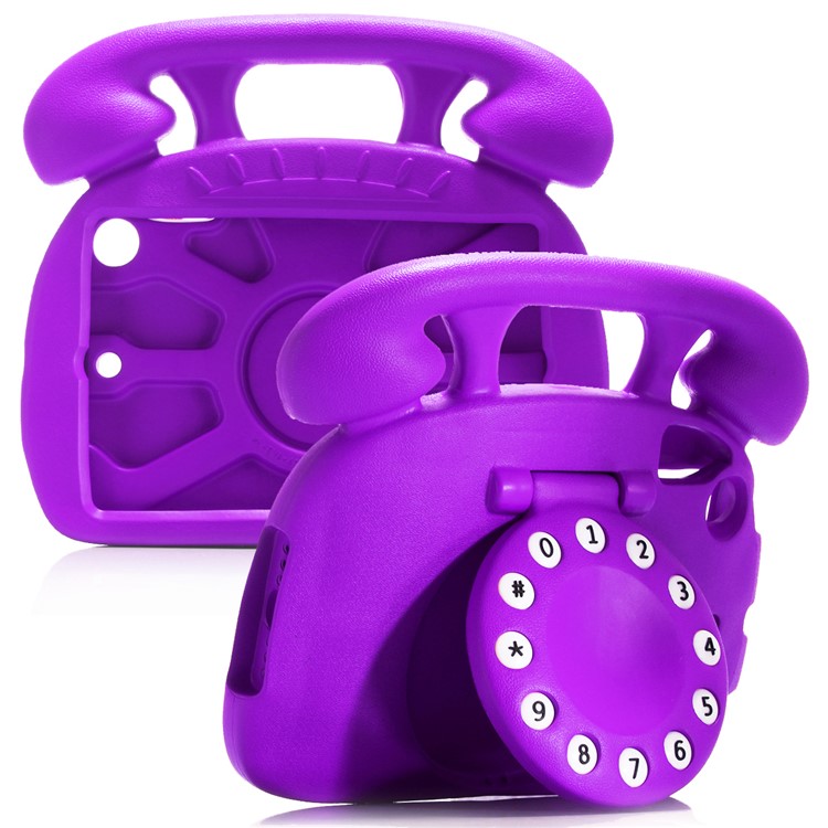 

Telephone Pattern Shockproof Kids Friendly EVA Cover Shell with Kickstand for iPad Mini 4/3/2/1 - Purple