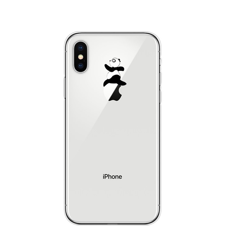 

Pattern Printing TPU Featherweight Phone Cover for iPhone XS / X 5.8 inch - Panda Striding