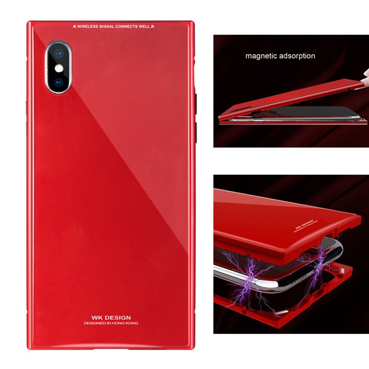 

WK Pro Магниты Для Iphone X 9H Закаленное Стекло + Алюминиевый Сплав Гибридный Корпус - Красный, iPhone X