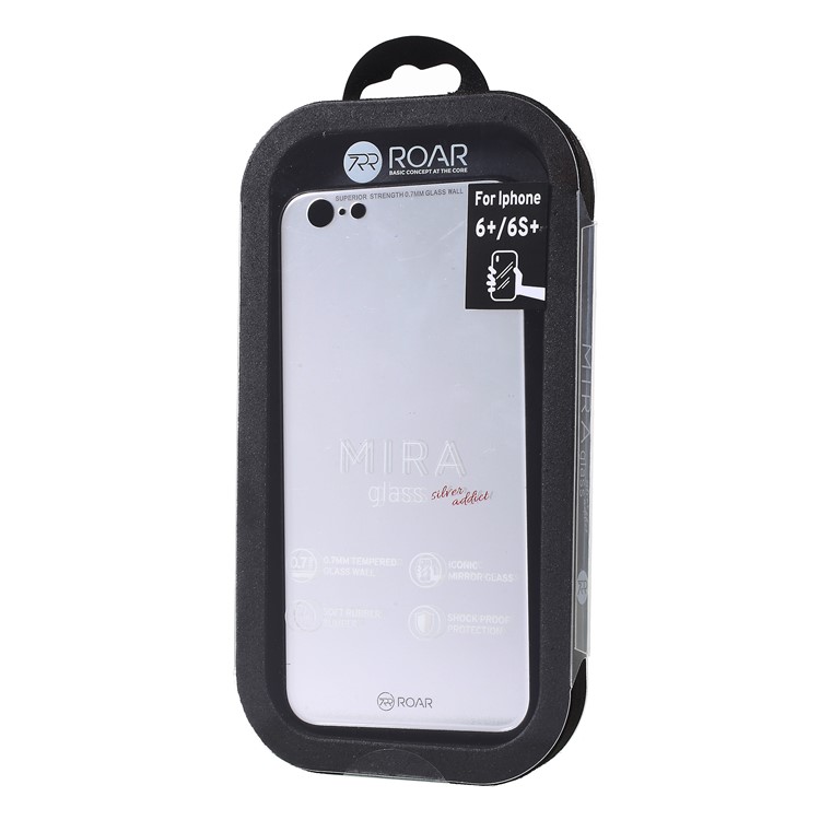 ROAR KOREA Mirror Surface Tempered Glass Back + TPU Hybrid Cover Case for iPhone 6s Plus / 6 Plus 5.5 inch-6