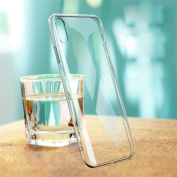 

CAFELE Закаленное Стекло Назад + Мягкий Чехол Для Очков TPU Для Iphone X - Черный, iPhone X