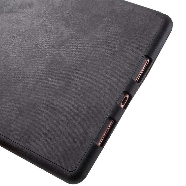 Retro Tri-fold Stand Leather Tablet Case with Pen Slot for iPad Pro 10.5-inch (2017) - Black-11