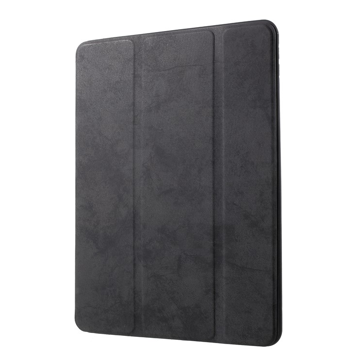 Retro Tri-fold Stand Leather Tablet Case with Pen Slot for iPad Pro 10.5-inch (2017) - Black-3