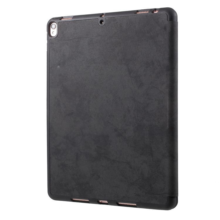 Retro Tri-fold Stand Leather Tablet Case with Pen Slot for iPad Pro 10.5-inch (2017) - Black-4