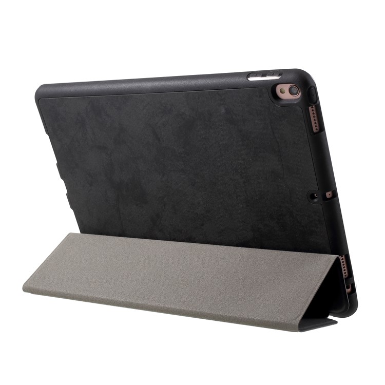 Retro Tri-fold Stand Leather Tablet Case with Pen Slot for iPad Pro 10.5-inch (2017) - Black-5