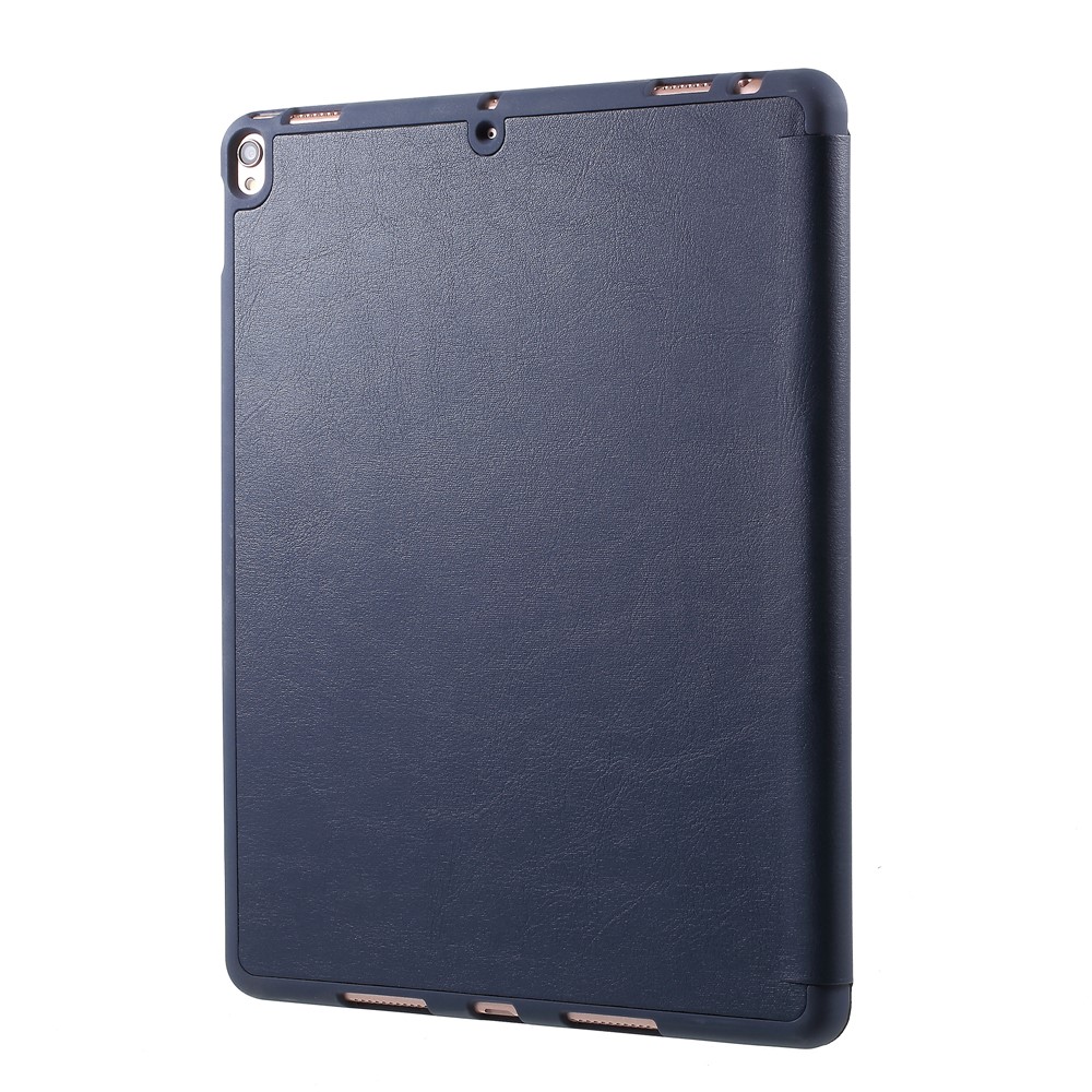 Single Front Leather Tri-fold Stand Smart Tablet Casing for iPad Pro 10.5-inch (2017) - Dark Blue-4