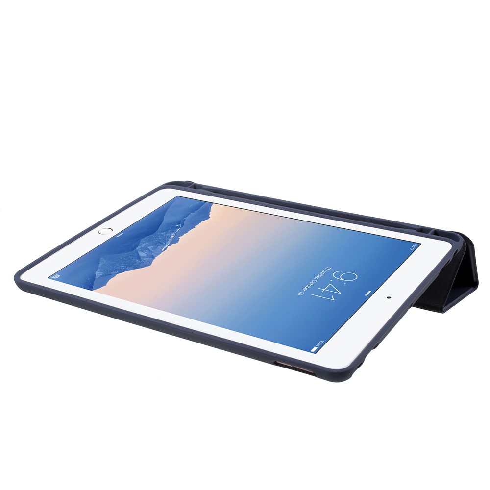 Single Front Leather Tri-fold Stand Smart Tablet Casing for iPad Pro 10.5-inch (2017) - Dark Blue-6