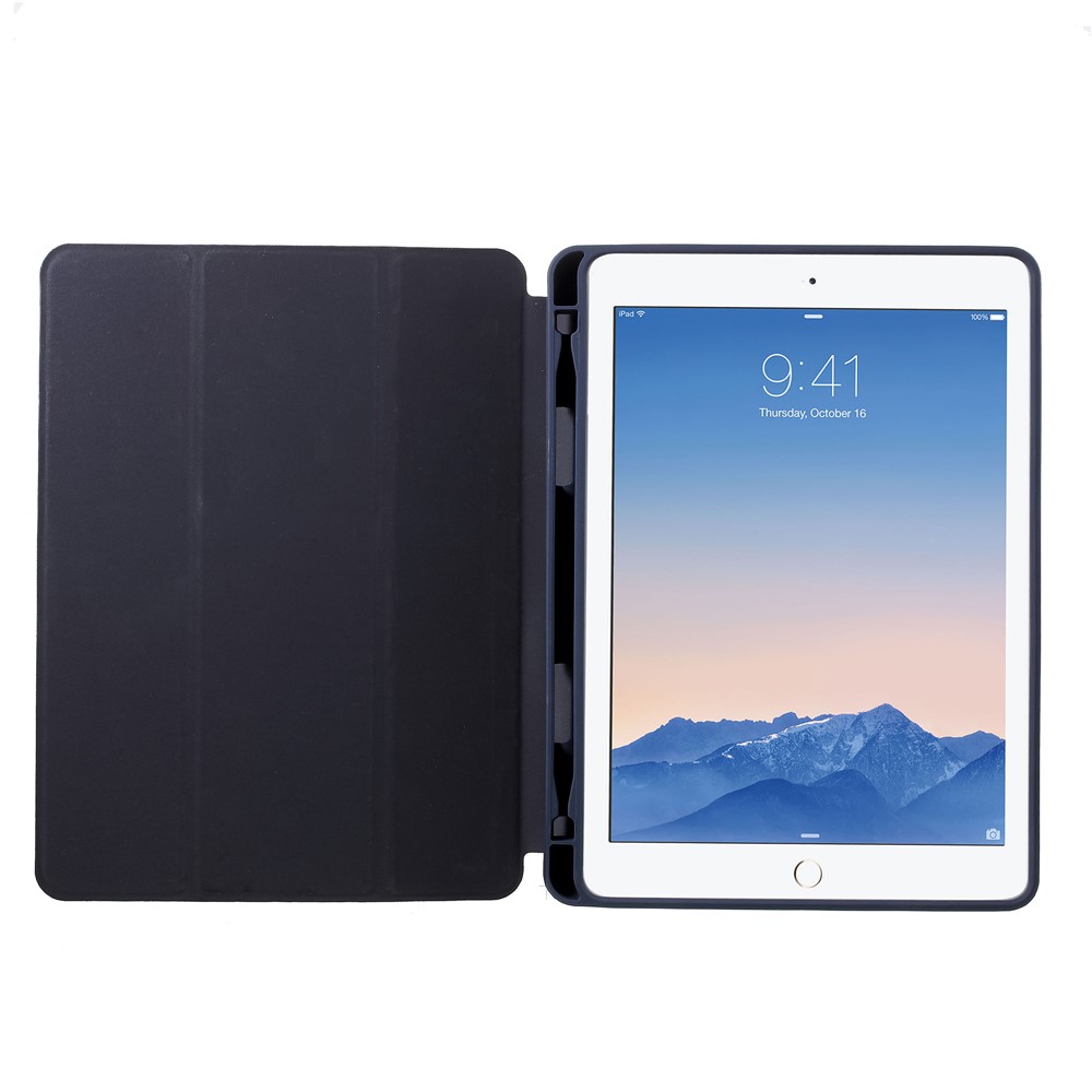 Single Front Leather Tri-fold Stand Smart Tablet Casing for iPad Pro 10.5-inch (2017) - Dark Blue-7