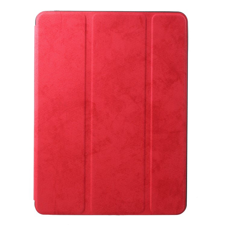 

Ретро Три Раза Стойка Кожаный Корпус Для Планшетов С Ручкой Слот Для Ipad Pro 12.9 (2017) - Красный