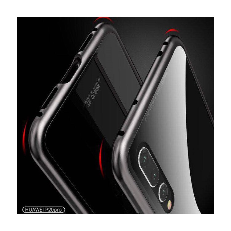 Magnetischer Metallrahmen + Ausgeglichenes Glasrückseitenschutz-Handyfall Für Huawei P20 Pro-3