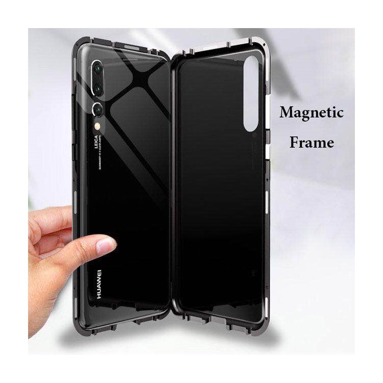 Magnetischer Metallrahmen + Ausgeglichenes Glasrückseitenschutz-Handyfall Für Huawei P20 Pro-4