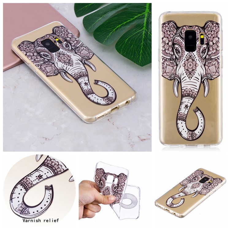 

Anti-drop Soft Embossed Patterned TPU Case for Samsung Galaxy S9 SM-G960 - Elephant