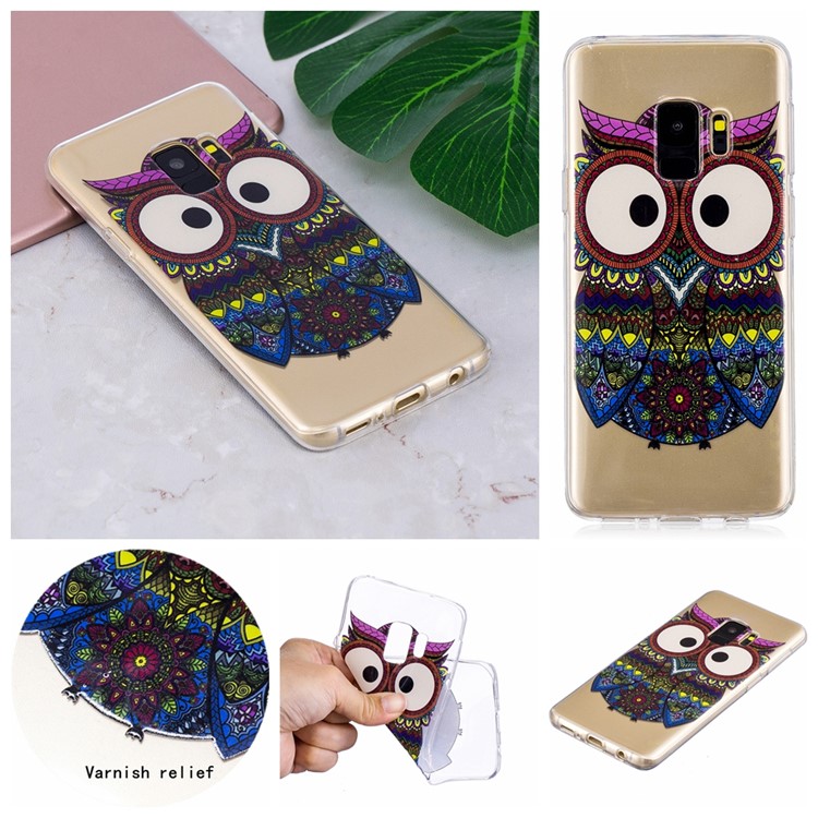 

Anti-drop Soft Embossed Patterned TPU Cover for Samsung Galaxy S9 SM-G960 - Owl