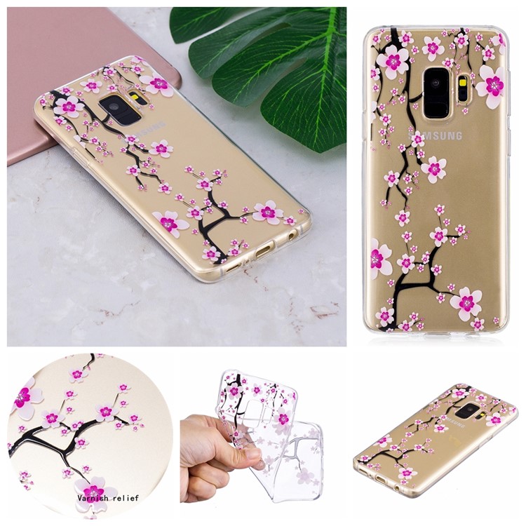 

Anti-drop Soft Embossed Patterned TPU Mobile Phone Shell for Samsung Galaxy S9 SM-G960 - Vivid Flower