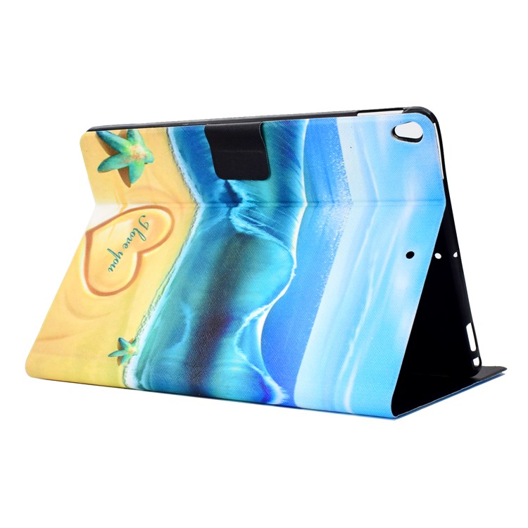 Pattern Printing Leather Card Holder Stand Tablet Accessory Case for iPad Pro 10.5-inch (2017) - Blue Sea and Beach-4