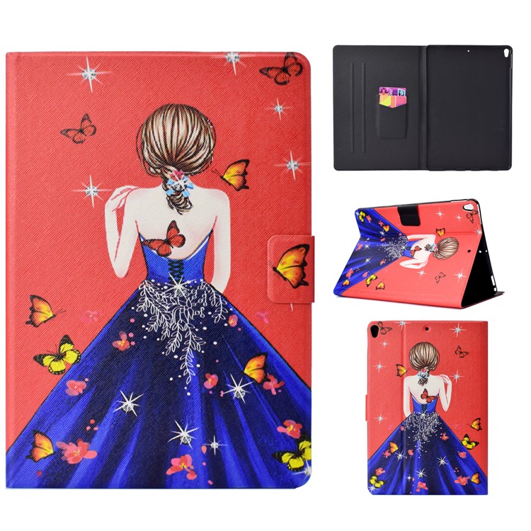 

Pattern Printing Leather Card Holder Stand Tablet Accessory Cover for iPad Pro 10.5-inch (2017) - Pretty Girl