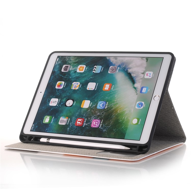 Embossed Cartoon Pattern Leather Stand Wallet Mobile Phone Cover for iPad Pro 12.9 (2017) with Pen Slot - Dog-4