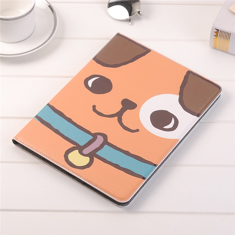 Embossed Cartoon Pattern Leather Stand Wallet Mobile Phone Cover for iPad Pro 12.9 (2017) with Pen Slot - Dog-7