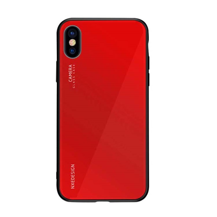 NXE Vidrio Templado De Nuevo + Carcasa De La Cubierta Del Teléfono Híbrido TPU Para El Iphone X - Púrpura / Rojo-1