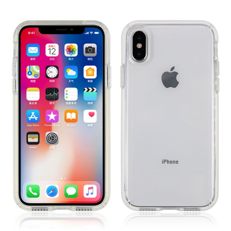 

Transparent - For iPhone X Clear PC TPU Hybrid Mobile Phone Cover Case
