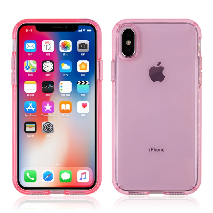 

Pink - For iPhone X Clear PC TPU Hybrid Mobile Phone Cover Case