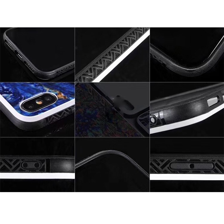 Amber Series Epoxy TPU + PC Anti-Fingerprint Hybrid Back Phone Casing for iPhone 8 Plus / 7 Plus 5.5 inch - Blue-5