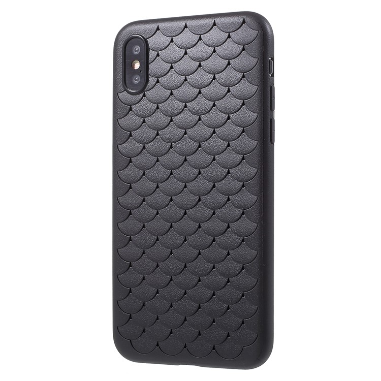 

Fish Scale Pattern TPU Phone Casing for iPhone XS/X 5.8 inch - Black