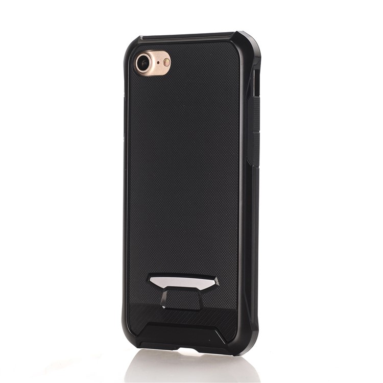 Black - Granular Texture TPU + PC Hybrid Phone Protection Back Shell Case for iPhone 8 / 7 4.7 inch-2
