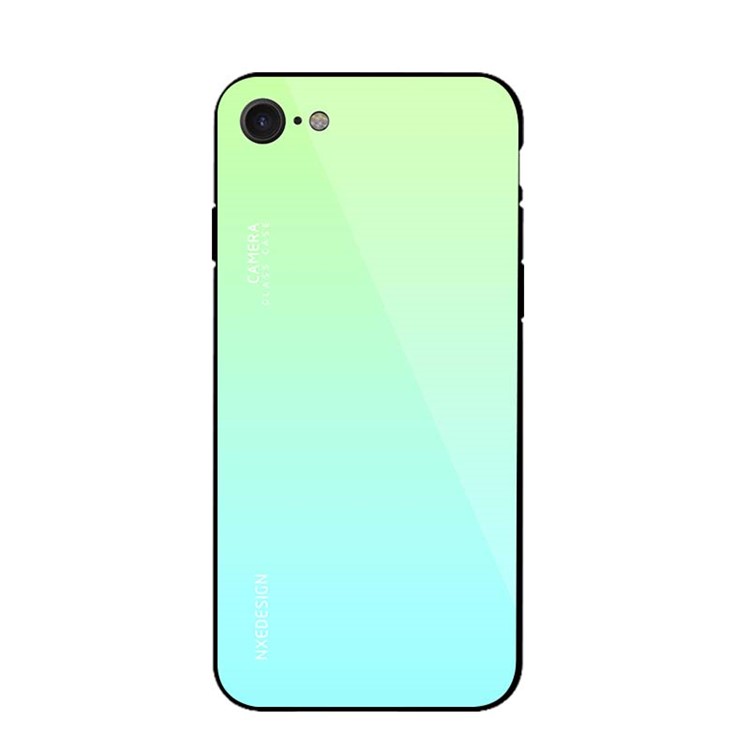 Verde - NXE Vidrio Templado Back + TPU Híbrido Cubierta Del Teléfono Móvil Para Iphone 8/7 4.7 Pulgadas-2