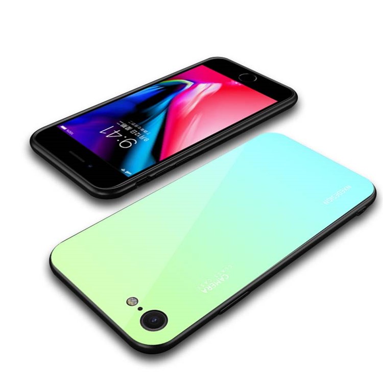Verde - NXE Vidrio Templado Back + TPU Híbrido Cubierta Del Teléfono Móvil Para Iphone 8/7 4.7 Pulgadas-5