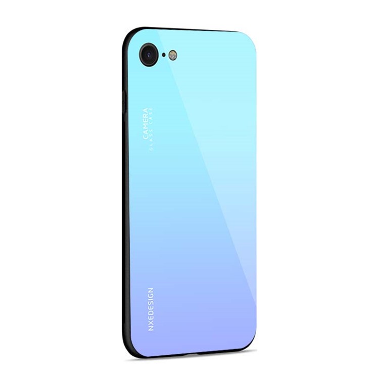 Bambina Blu - NXE Temped Glass Back + Copertura Per Telefono Cellulare Ibrido TPU Per Iphone 8/7/SE (2022)/SE (2020)-4