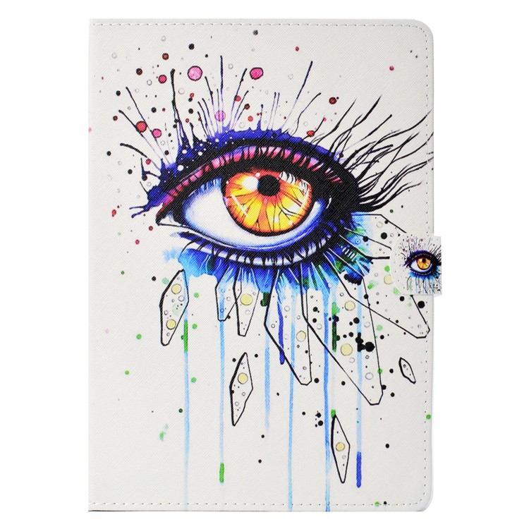 Eye - Pattern Printing Card Holder Stand Leather Smart Phone Casing for iPad 9.7-inch (2018)/9.7-inch (2017)/Air 2/Air-2