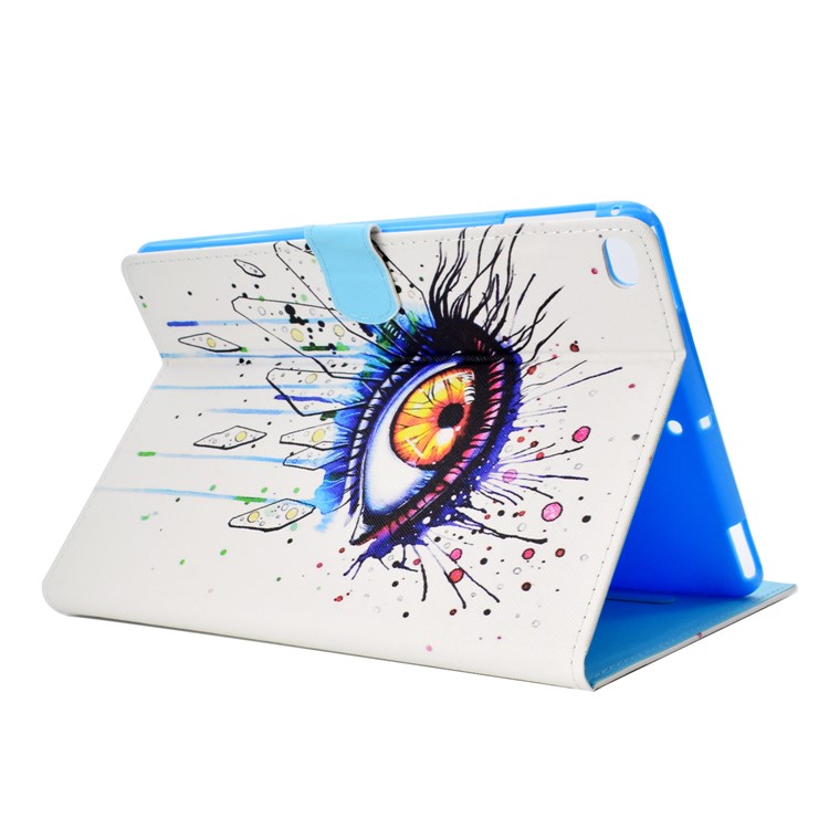 Eye - Pattern Printing Card Holder Stand Leather Smart Phone Casing for iPad 9.7-inch (2018)/9.7-inch (2017)/Air 2/Air-5