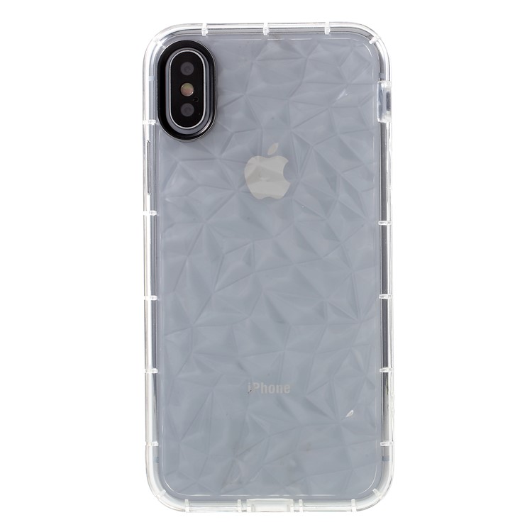

3D Rhinestone Texture Drop-proof TPU Cover for iPhone XS/X 5.8 inch - Transparent