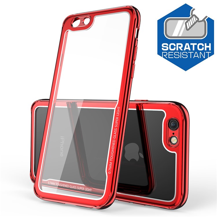 

Красный - Для Iphone 6s / 6 Drop-proof Покрынный Корпус TPU + Стеклянный Задний Случай Гибридного Телефона, iPhone 6s