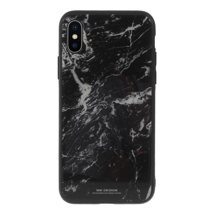 

WK Pattern Printing PC + TPU Hybrid Shell for iphone X - Black Marble