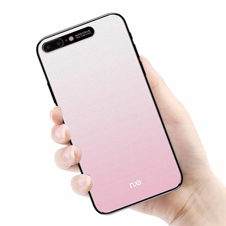 

NXE Embossment Hard PC Mobile Accessory Case with CNC Metal Rear Camera Lens Ring for iPhone 8 Plus / 7 Plus 5.5 inch - Pink