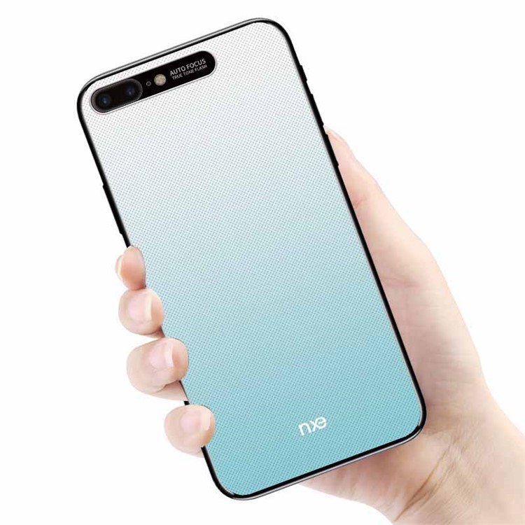 

NXE Embossment Hard PC Mobile Accessory Case Shell with CNC Metal Rear Camera Lens Ring for iPhone 8 Plus / 7 Plus 5.5 inch - Green